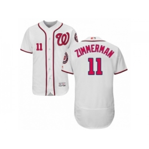Men's Majestic Washington Nationals #11 Ryan Zimmerman White Flexbase Authentic Collection MLB Jersey