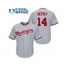 Men's Majestic Washington Nationals #14 Chris Heisey Replica Grey Road Cool Base MLB Jersey