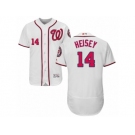 Men's Majestic Washington Nationals #14 Chris Heisey White Flexbase Authentic Collection MLB Jersey