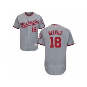 Men's Majestic Washington Nationals #18 Matt Belisle Grey Flexbase Authentic Collection MLB Jersey