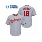 Men's Majestic Washington Nationals #18 Matt Belisle Replica Grey Road Cool Base MLB Jersey
