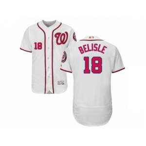 Men's Majestic Washington Nationals #18 Matt Belisle White Flexbase Authentic Collection MLB Jersey
