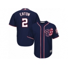 Men's Majestic Washington Nationals #2 Adam Eaton Replica Navy Blue Alternate 2 Cool Base MLB Jersey