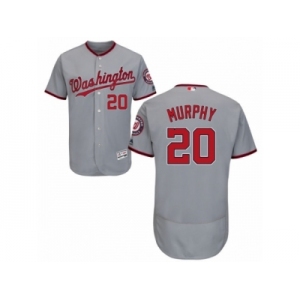 Men's Majestic Washington Nationals #20 Daniel Murphy Grey Flexbase Authentic Collection MLB Jersey