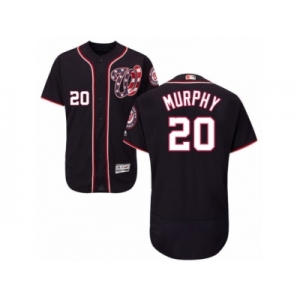 Men's Majestic Washington Nationals #20 Daniel Murphy Navy Blue Flexbase Authentic Collection MLB Jersey