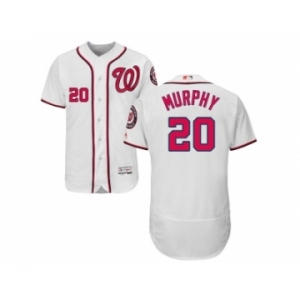 Men's Majestic Washington Nationals #20 Daniel Murphy White Flexbase Authentic Collection MLB Jersey