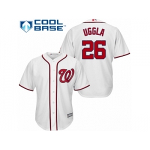 Men's Majestic Washington Nationals #26 Dan Uggla Authentic White Home Cool Base MLB Jersey