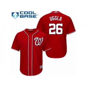 Men's Majestic Washington Nationals #26 Dan Uggla Replica Red Alternate 1 Cool Base MLB Jersey