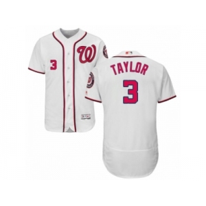 Men's Majestic Washington Nationals #3 Michael Taylor White Flexbase Authentic Collection MLB Jersey