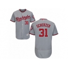 Men's Majestic Washington Nationals #31 Max Scherzer Grey Flexbase Authentic Collection MLB Jersey
