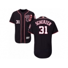 Men's Majestic Washington Nationals #31 Max Scherzer Navy Blue Flexbase Authentic Collection MLB Jersey