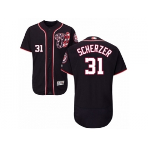 Men's Majestic Washington Nationals #31 Max Scherzer Navy Blue Flexbase Authentic Collection MLB Jersey