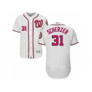 Men's Majestic Washington Nationals #31 Max Scherzer White Flexbase Authentic Collection MLB Jersey