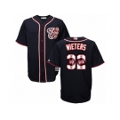 Men's Majestic Washington Nationals #32 Matt Wieters Authentic Navy Blue Team Logo Fashion Cool Base MLB Jersey