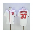 Men's Majestic Washington Nationals #37 Stephen Strasburg Authentic White Cool Base MLB Jersey