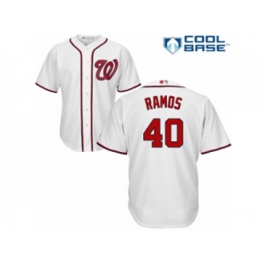 Men's Majestic Washington Nationals #40 Wilson Ramos Replica White Home Cool Base MLB Jersey