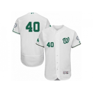 Men's Majestic Washington Nationals #40 Wilson Ramos White Celtic Flexbase Authentic Collection MLB Jersey