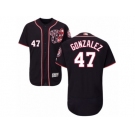 Men's Majestic Washington Nationals #47 Gio Gonzalez Navy Blue Flexbase Authentic Collection MLB Jersey