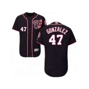 Men's Majestic Washington Nationals #47 Gio Gonzalez Navy Blue Flexbase Authentic Collection MLB Jersey