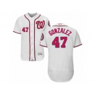 Men's Majestic Washington Nationals #47 Gio Gonzalez White Flexbase Authentic Collection MLB Jersey