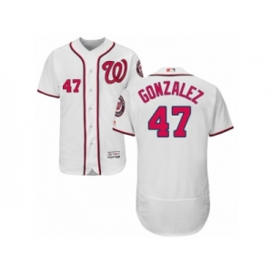 Men's Majestic Washington Nationals #47 Gio Gonzalez White Flexbase Authentic Collection MLB Jersey