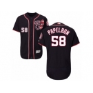 Men's Majestic Washington Nationals #58 Jonathan Papelbon Navy Blue Flexbase Authentic Collection MLB Jersey