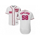 Men's Majestic Washington Nationals #58 Jonathan Papelbon White Flexbase Authentic Collection MLB Jersey