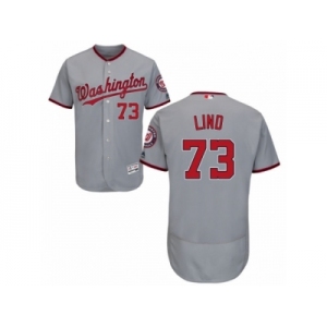 Men's Majestic Washington Nationals #73 Adam Lind Grey Flexbase Authentic Collection MLB Jersey