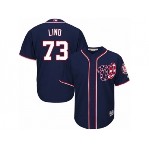 Men's Majestic Washington Nationals #73 Adam Lind Replica Navy Blue Alternate 2 Cool Base MLB Jersey