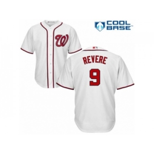 Men's Majestic Washington Nationals #9 Ben Revere Authentic White Home Cool Base MLB Jersey