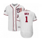 Men's Washington Nationals #1 Wilmer Difo White Home Flex Base Authentic Collection 2019 World Series Bound Baseball Jersey