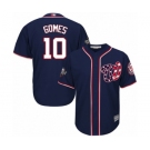 Men's Washington Nationals #10 Yan Gomes Replica Navy Blue Alternate 2 Cool Base 2019 World Series Bound Baseball Jersey