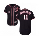 Men's Washington Nationals #11 Ryan Zimmerman Navy Blue Alternate Flex Base Authentic Collection 2019 World Series Bound Baseball Jersey