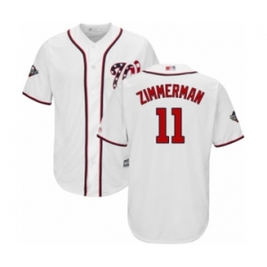 Men's Washington Nationals #11 Ryan Zimmerman Replica White Home Cool Base 2019 World Series Bound Baseball Jersey