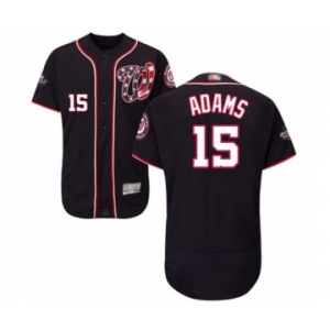 Men's Washington Nationals #15 Matt Adams Navy Blue Alternate Flex Base Authentic Collection 2019 World Series Bound Baseball Jersey
