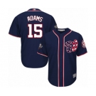 Men's Washington Nationals #15 Matt Adams Replica Navy Blue Alternate 2 Cool Base 2019 World Series Bound Baseball Jersey