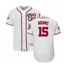 Men's Washington Nationals #15 Matt Adams White Home Flex Base Authentic Collection 2019 World Series Bound Baseball Jersey