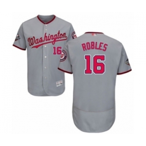 Men's Washington Nationals #16 Victor Robles Grey Road Flex Base Authentic Collection 2019 World Series Bound Baseball Jersey
