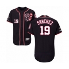 Men's Washington Nationals #19 Anibal Sanchez Navy Blue Alternate Flex Base Authentic Collection 2019 World Series Champions Baseball Jersey