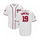 Men's Washington Nationals #19 Anibal Sanchez Replica White Home Cool Base 2019 World Series Bound Baseball Jersey
