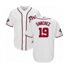 Men's Washington Nationals #19 Anibal Sanchez Replica White Home Cool Base 2019 World Series Champions Baseball Jersey
