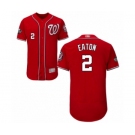 Men's Washington Nationals #2 Adam Eaton Red Alternate Flex Base Authentic Collection 2019 World Series Bound Baseball Jersey