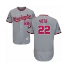 Men's Washington Nationals #22 Juan Soto Grey Road Flex Base Authentic Collection 2019 World Series Champions Baseball Jersey
