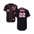 Men's Washington Nationals #22 Juan Soto Navy Blue Alternate Flex Base Authentic Collection 2019 World Series Champions Baseball Jersey