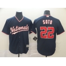 Men's Washington Nationals #22 Juan Soto Replica Navy Blue Alternate 3 Cool Base Baseball Jersey