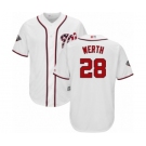 Men's Washington Nationals #28 Jayson Werth Replica White Home Cool Base 2019 World Series Bound Baseball Jersey