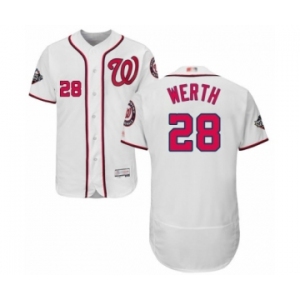 Men's Washington Nationals #28 Jayson Werth White Home Flex Base Authentic Collection 2019 World Series Bound Baseball Jersey
