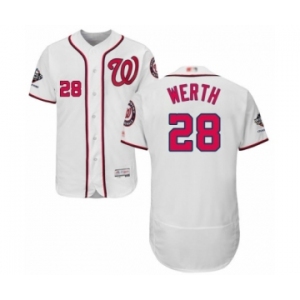 Men's Washington Nationals #28 Jayson Werth White Home Flex Base Authentic Collection 2019 World Series Champions Baseball Jersey