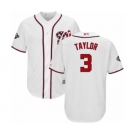 Men's Washington Nationals #3 Michael Taylor Replica White Home Cool Base 2019 World Series Bound Baseball Jersey