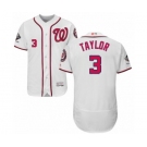 Men's Washington Nationals #3 Michael Taylor White Home Flex Base Authentic Collection 2019 World Series Champions Baseball Jersey